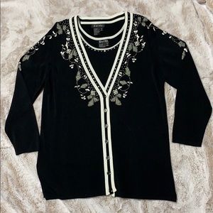 NWOT embellished cardigan twin set